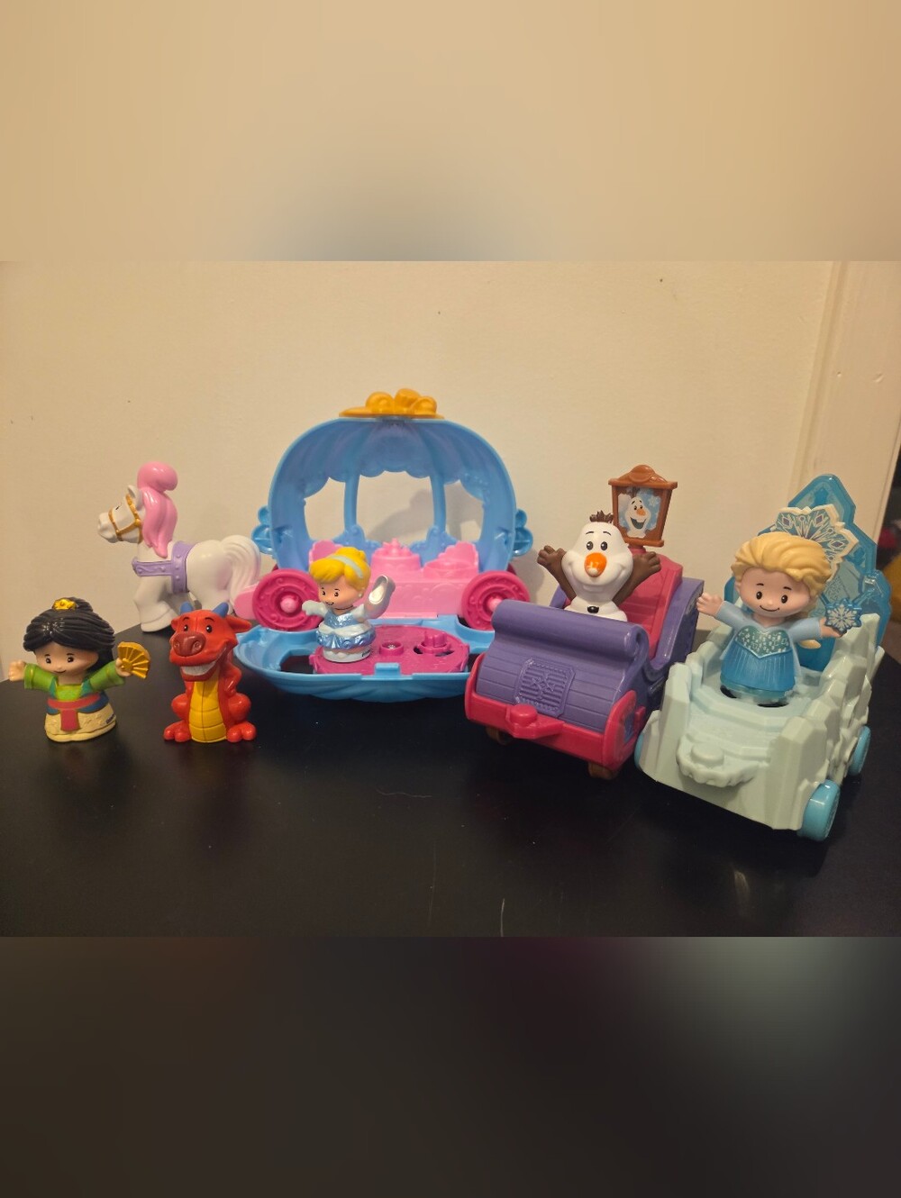 Little People Disney Princess Bundle - Mulan Mushu Cinderella Elsa Olaf